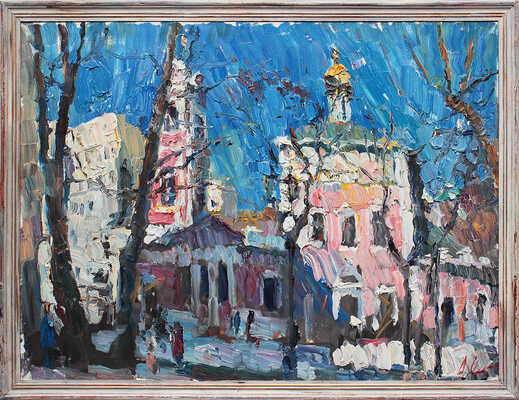 Очнев Андрей Евгеньевич. Мартовское солнце. Храм Воскресенья Словущего на Успенском Вражке. Брюсов переулок